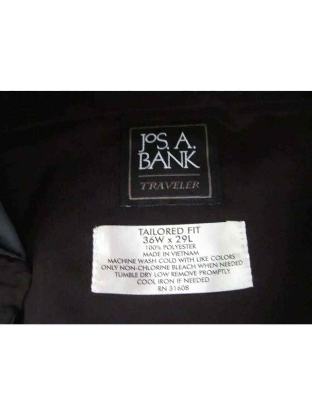 Jos. A. Bank Mens Gray Dress Pants Polyester 36 x 29 Traveler Collection (MP641)